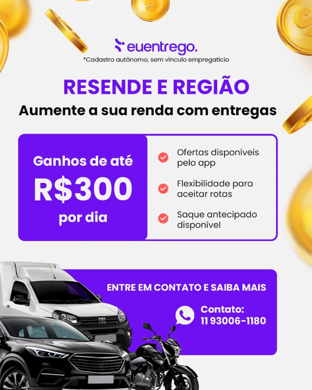 Faça entregas em Resende RJ com seu veículo
