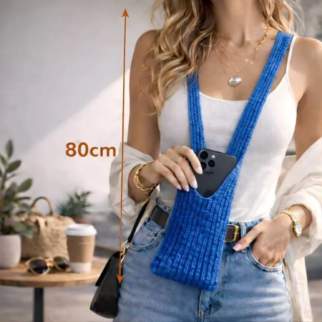 Capa Bolsa Phone Pocket Em Tecido 80cm [Azul]  - Foto 5