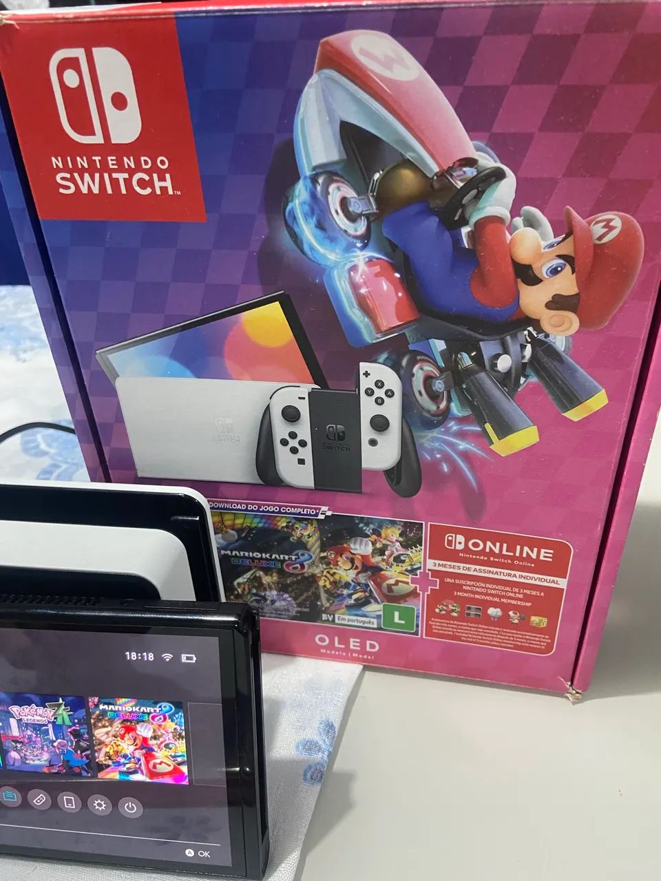 Nitendo switch OLED + Mário kart deluxe + Pokémon legends ZA +
