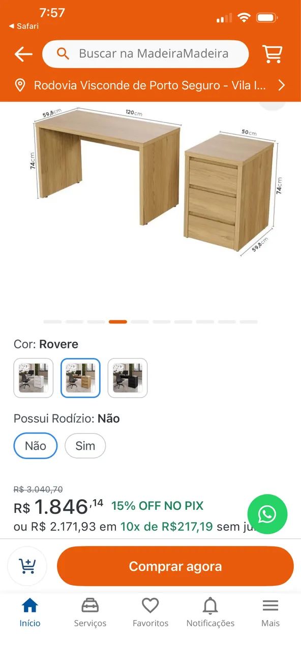 Mesa e gaveteiro - Foto 2
