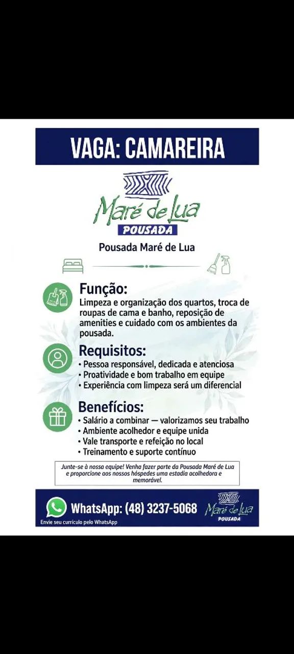 Vaga camareira 