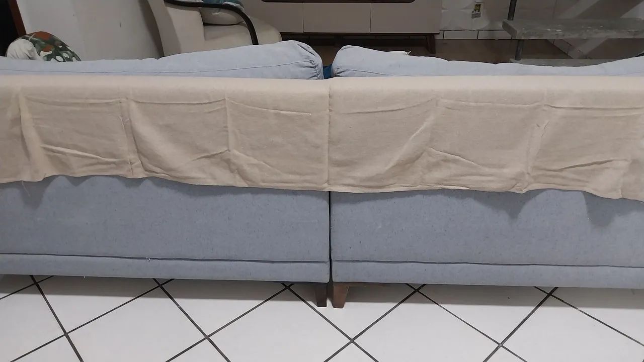 Sofá Plus Volga 4 Lugares Linho Cinza 280 cm - Foto 5
