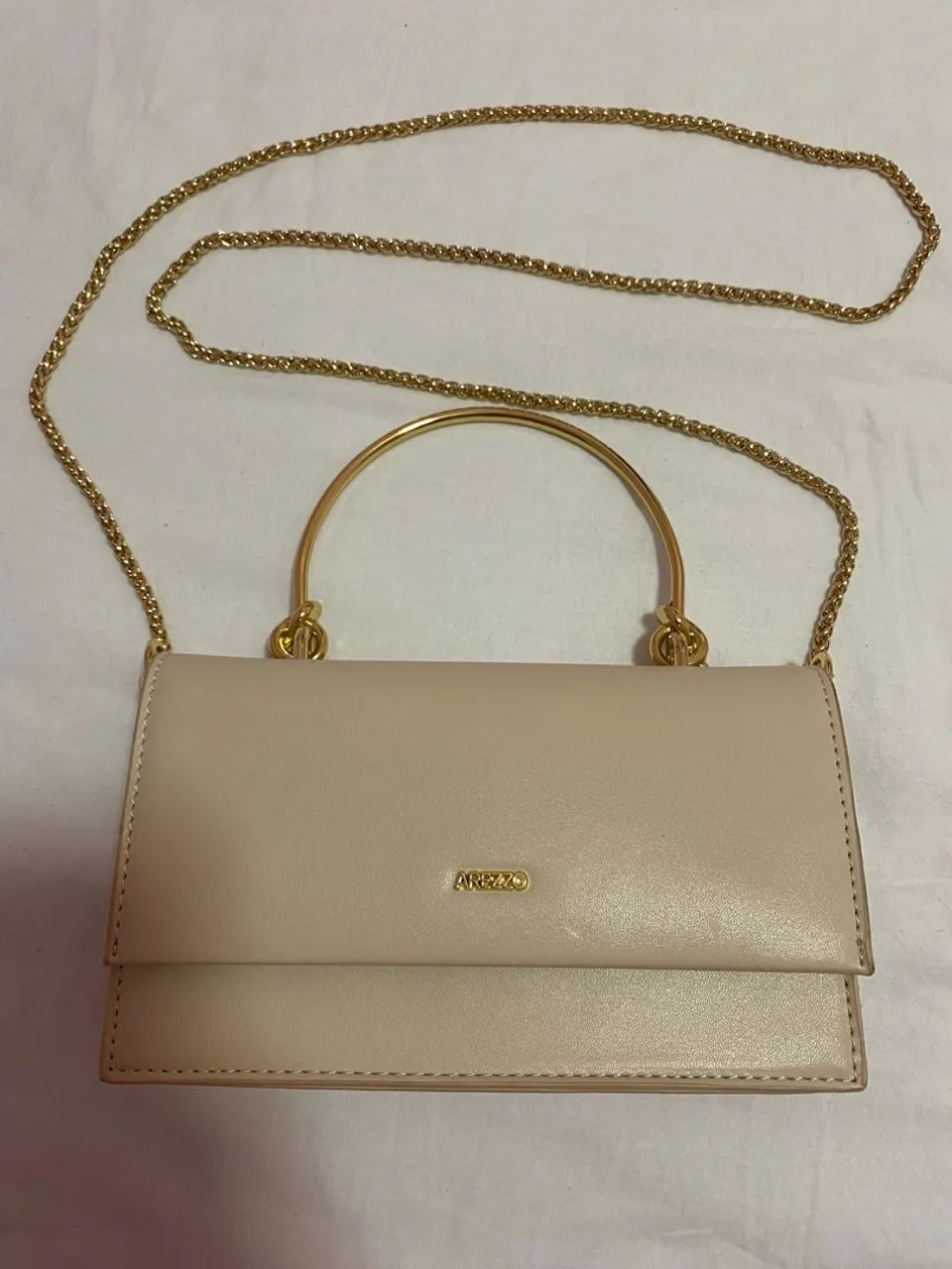 bolsa arezzo off-white em couro