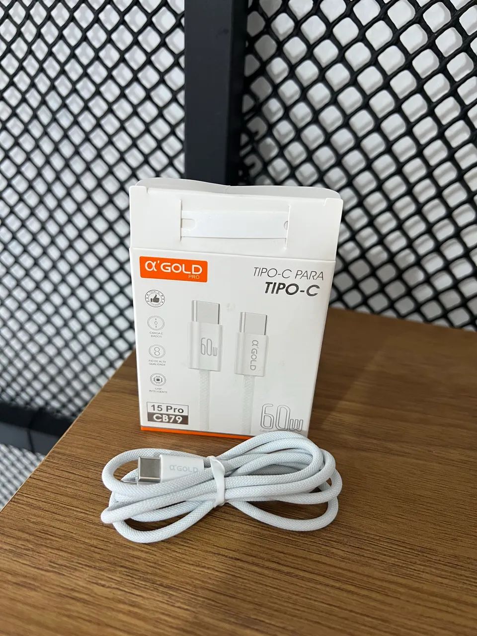 Cabo USB-C Tipo C 60w Trançado De Nylon  Iphone 15,15 Pro/Max, 16 Original - Foto 3