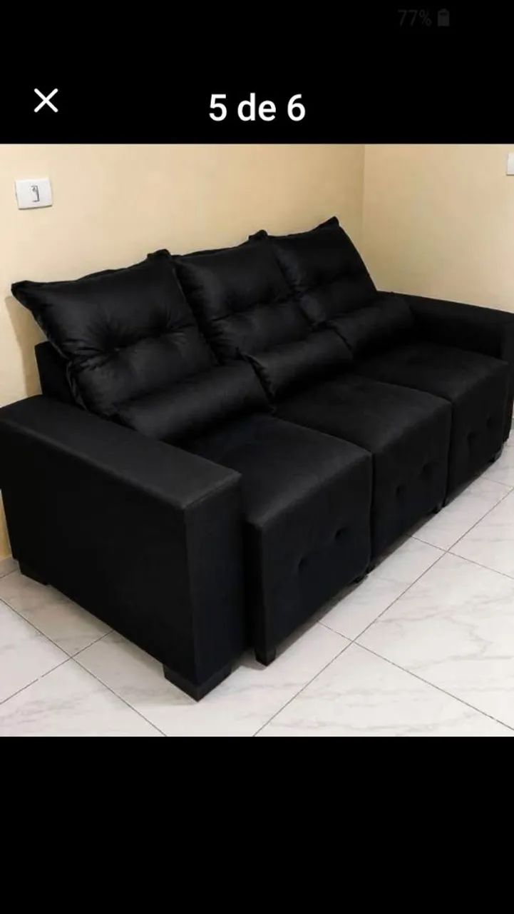 Sofá retrátil 3 lugares da fábrica 