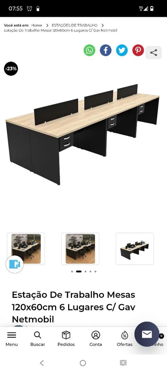 Mesa para escritório 4 lugares  - Foto 2