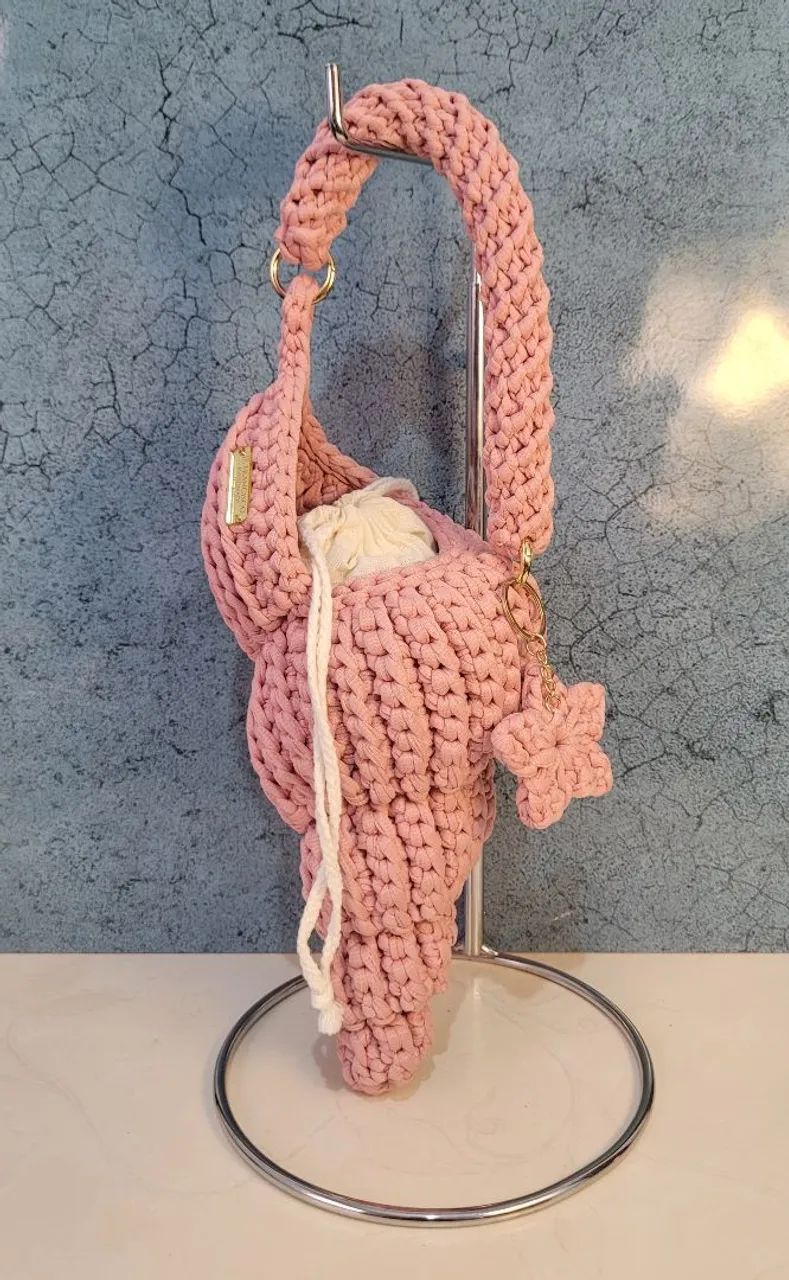 Bolsa concha caracol em crochê  - Foto 2