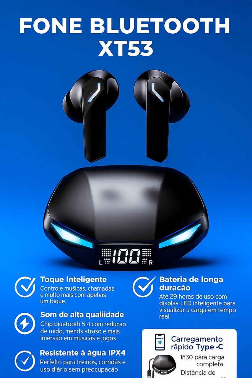 Fone Lenovo XT53 Bluetooth 5.4 - Foto 2