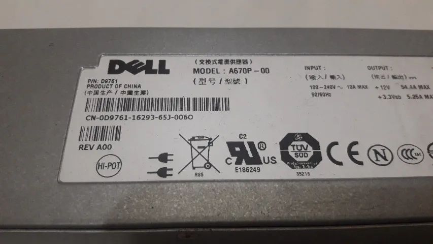 Fonte Servidor Dell Poweredge 1950 670w 12V 55A - Foto 2