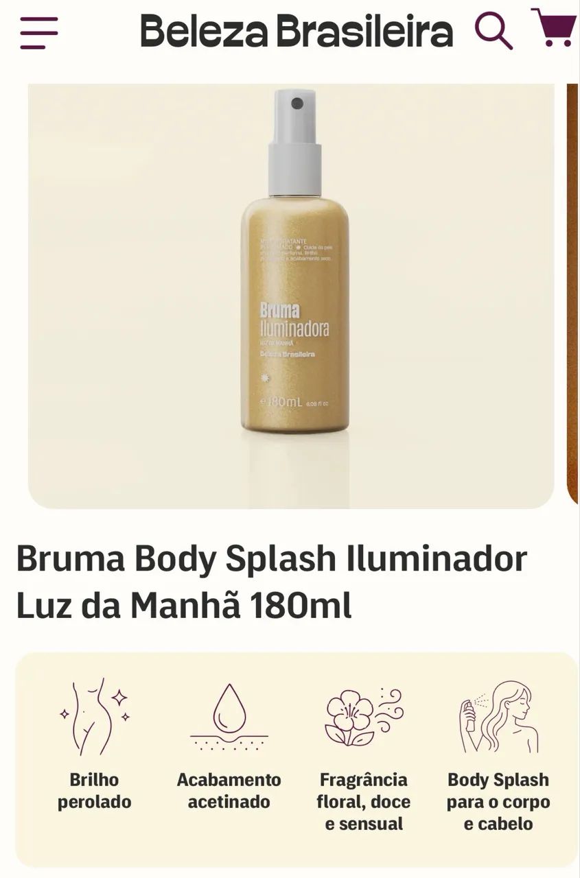 Body Splash e bruma iluminadora - Beleza Brasileira - Foto 3