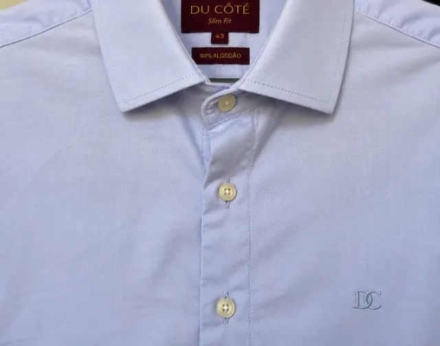 Camisa Social Du Côté Slim Fit 100% Algodão Tam. 43 - Foto 4