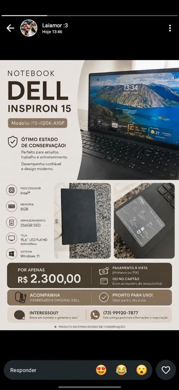 Notebook Dell Inspiron 15