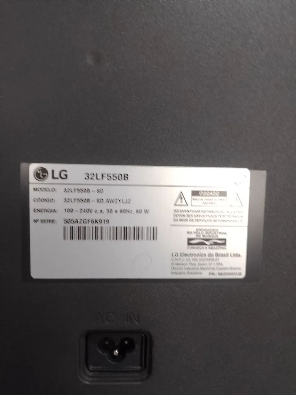 TV LG 32 Polegadas (Modelo 32LF550B) - Com Defeito - Foto 5