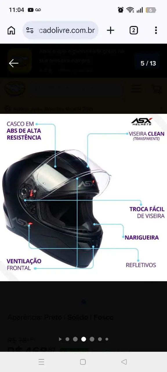 Capacete Para Moto Integral Asx City  Solid 60