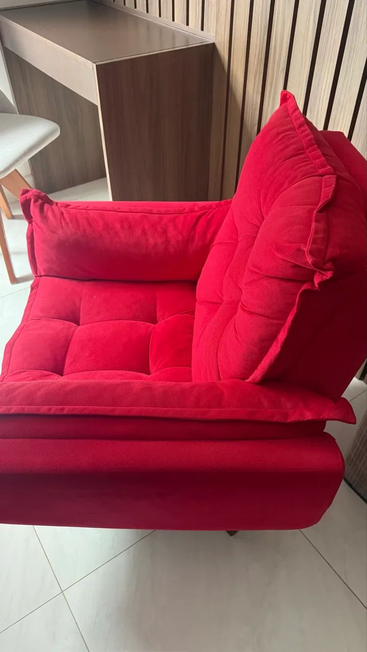 Poltrona giratória vermelha - Foto 3