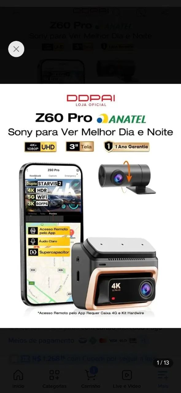 Camera veicular Ddpai z60 pro