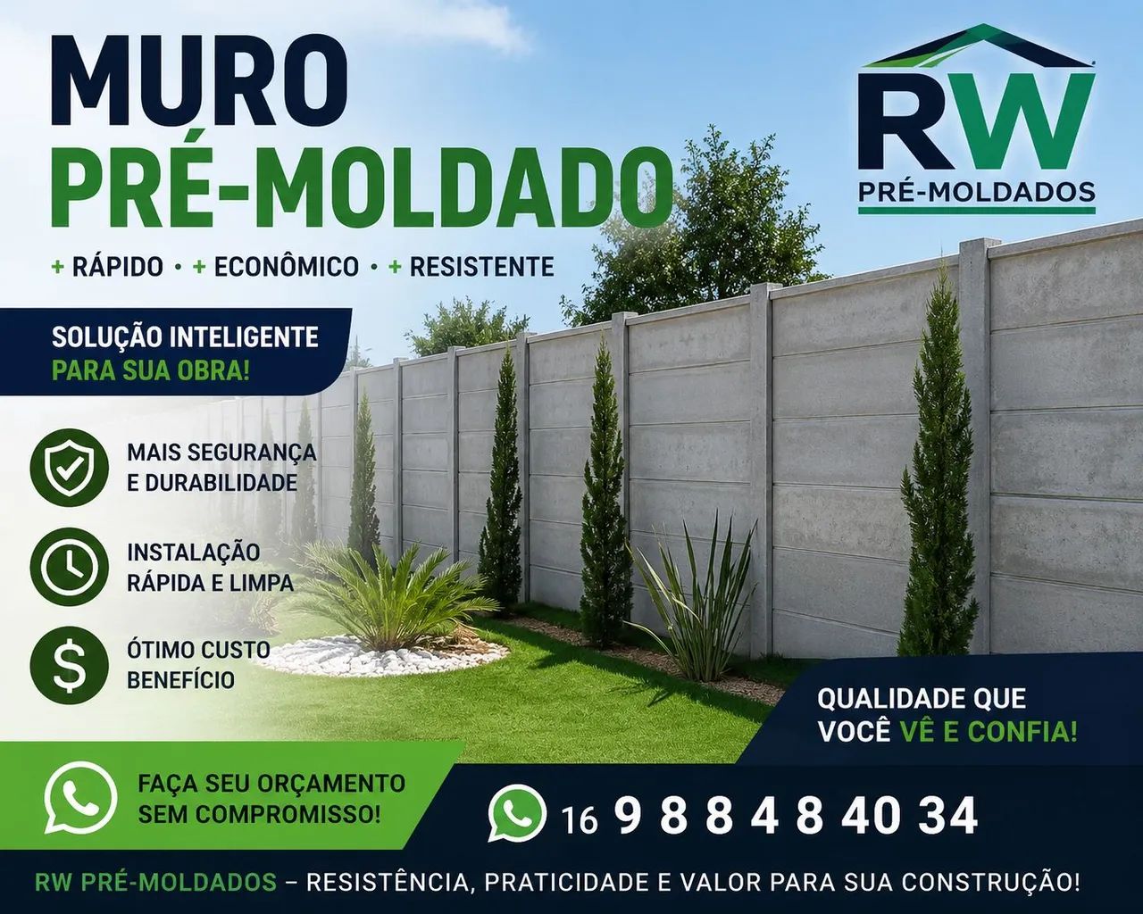 Serviço de muros pré moldados 