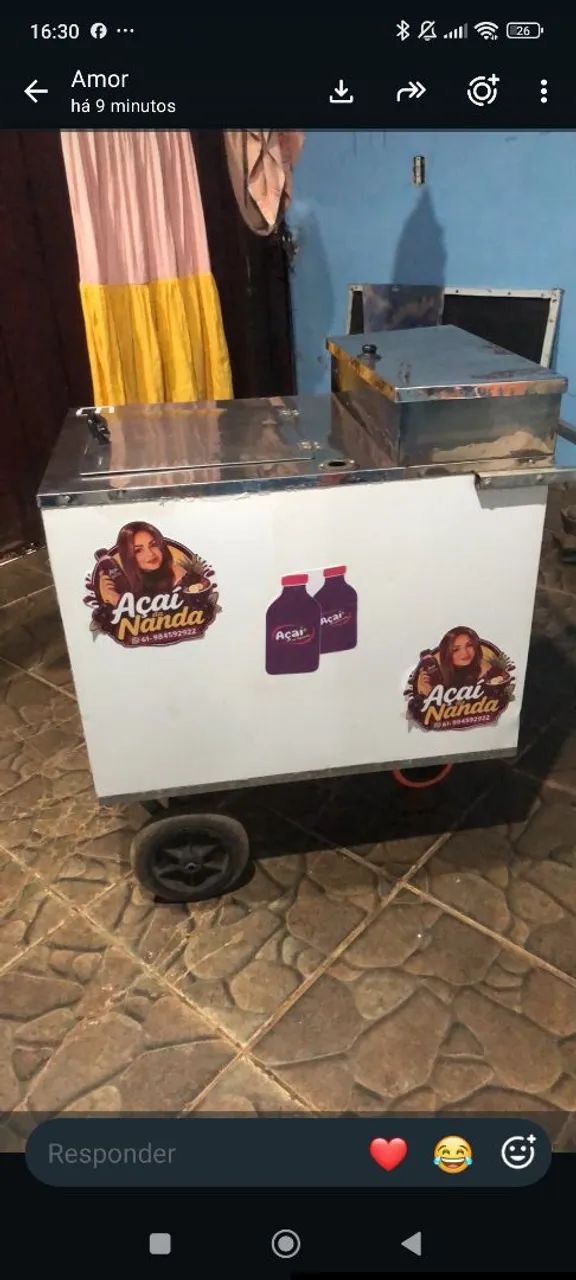 Carrinho para venda de açaí e sorvetes. - Foto 2