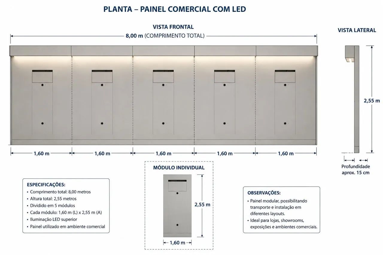 Painel Expositor Comercial com LED - Foto 3
