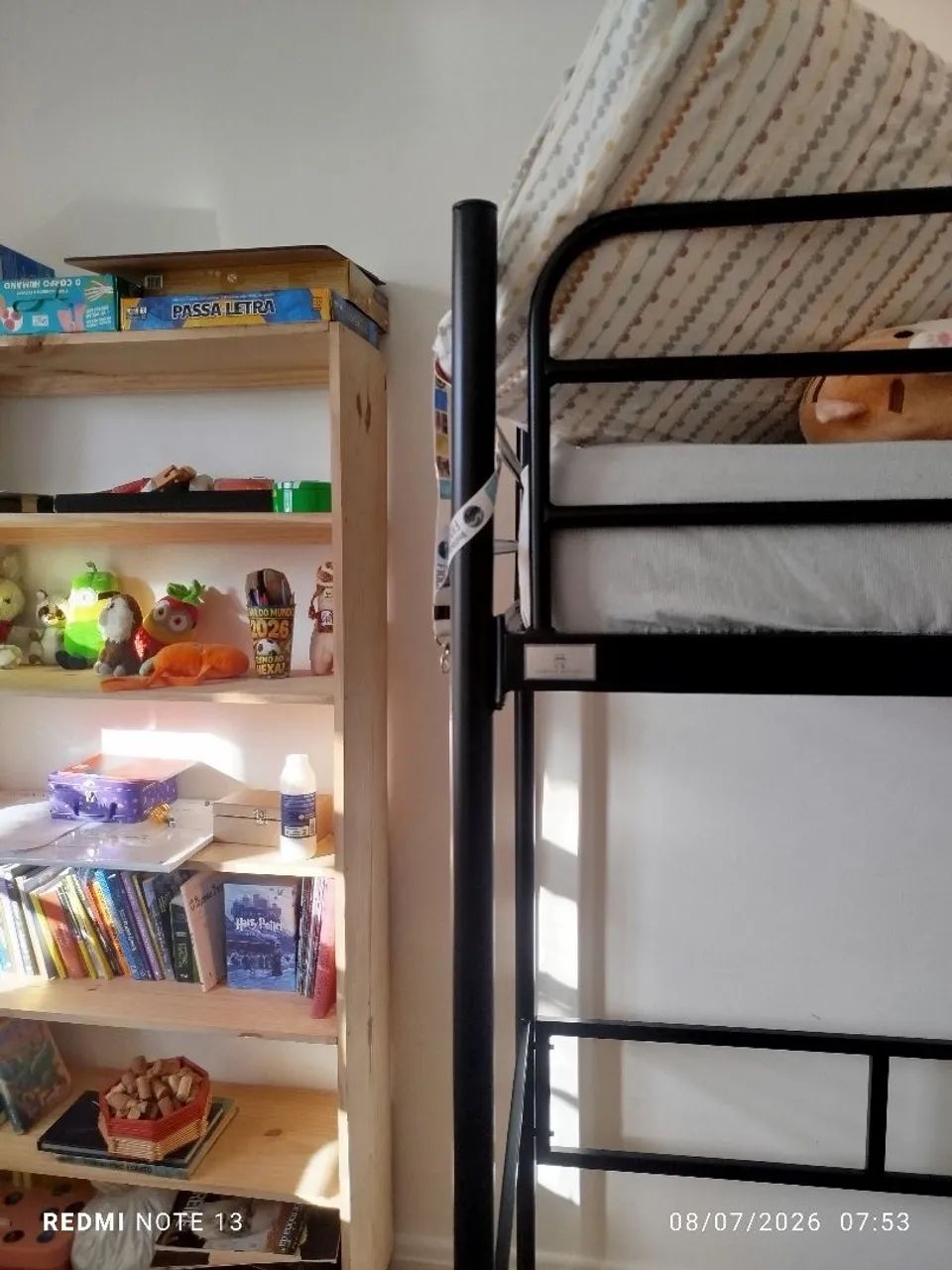 Cama Beliche Solteiro Ferro Suspenso Casa Tema - Foto 4