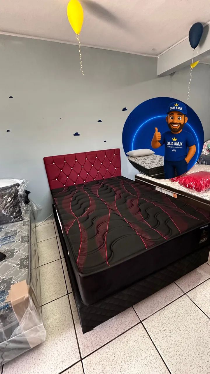 CAMA DE CASAL - CABECEIRA DE BRINDE! 
