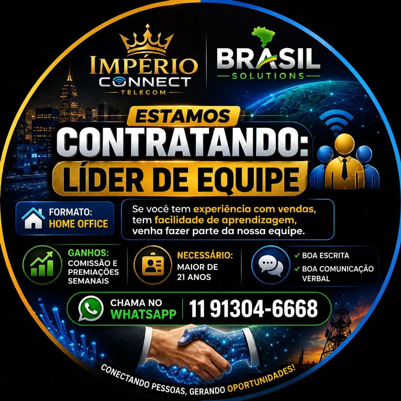 Vagas para Lideres - Home Office