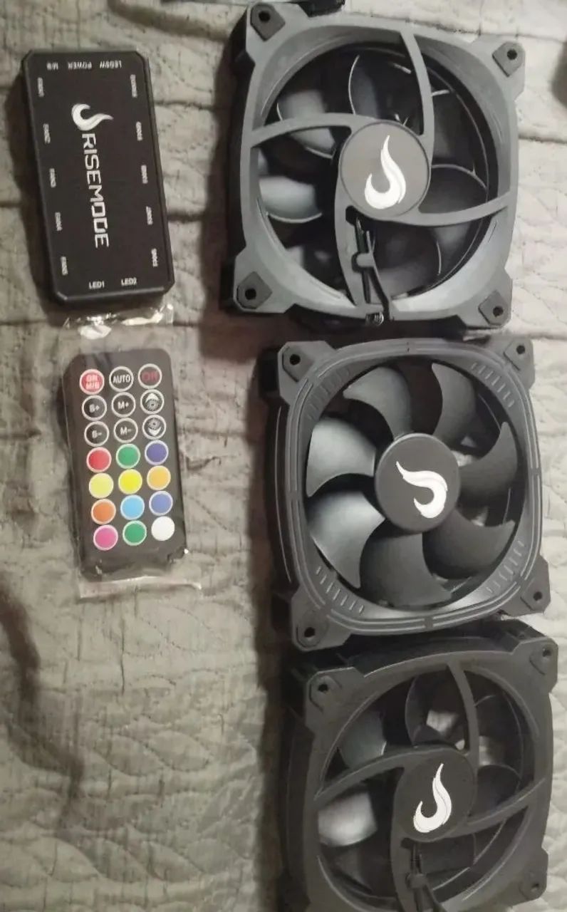 Dez Ventoinhas Rise Mode Aura Pro Black Argb - Foto 2
