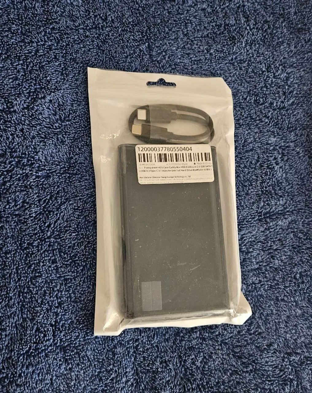 Case em acrílico transparente USB-C 3.1 para HD de notebook 