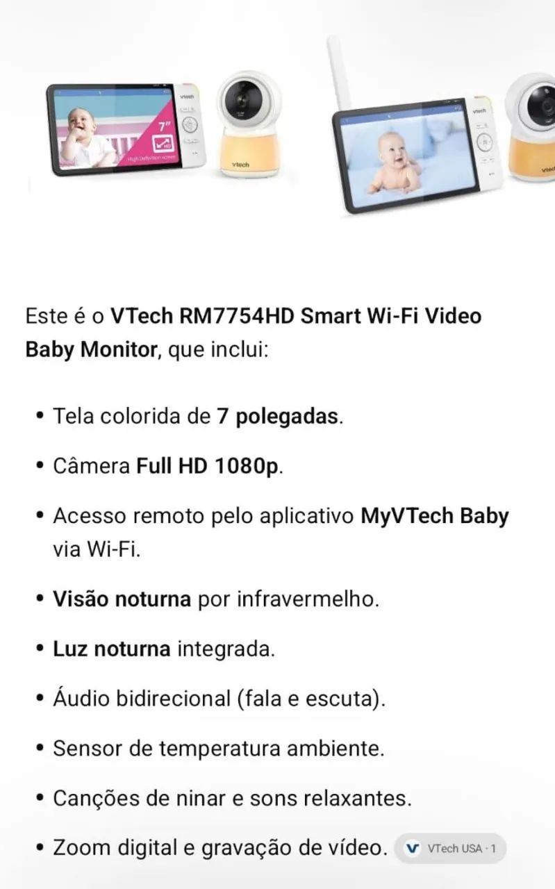 Babá eletrônica Top linha - Foto 2