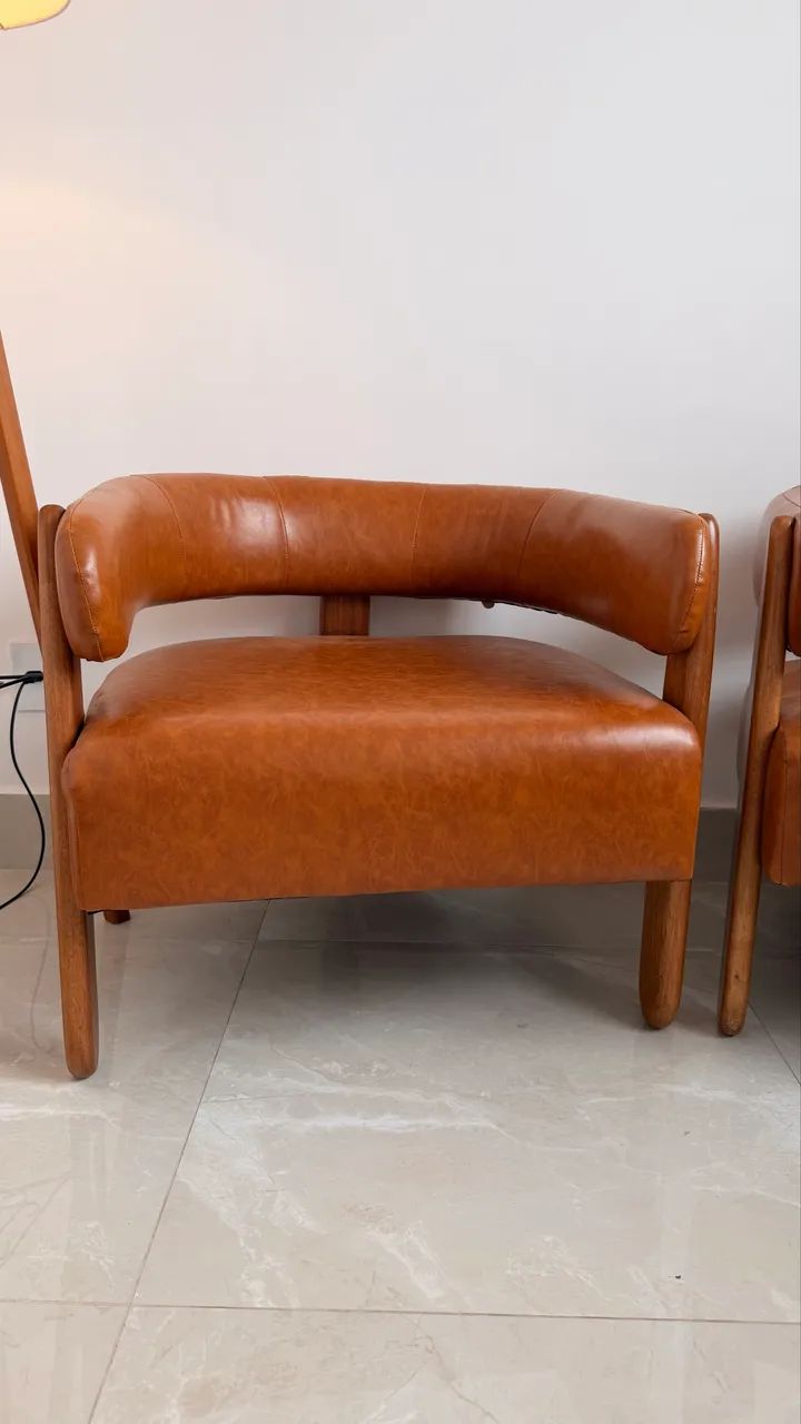 2 Poltronas Orgânicas Caramelo | Madeira | Design Premium - Foto 2