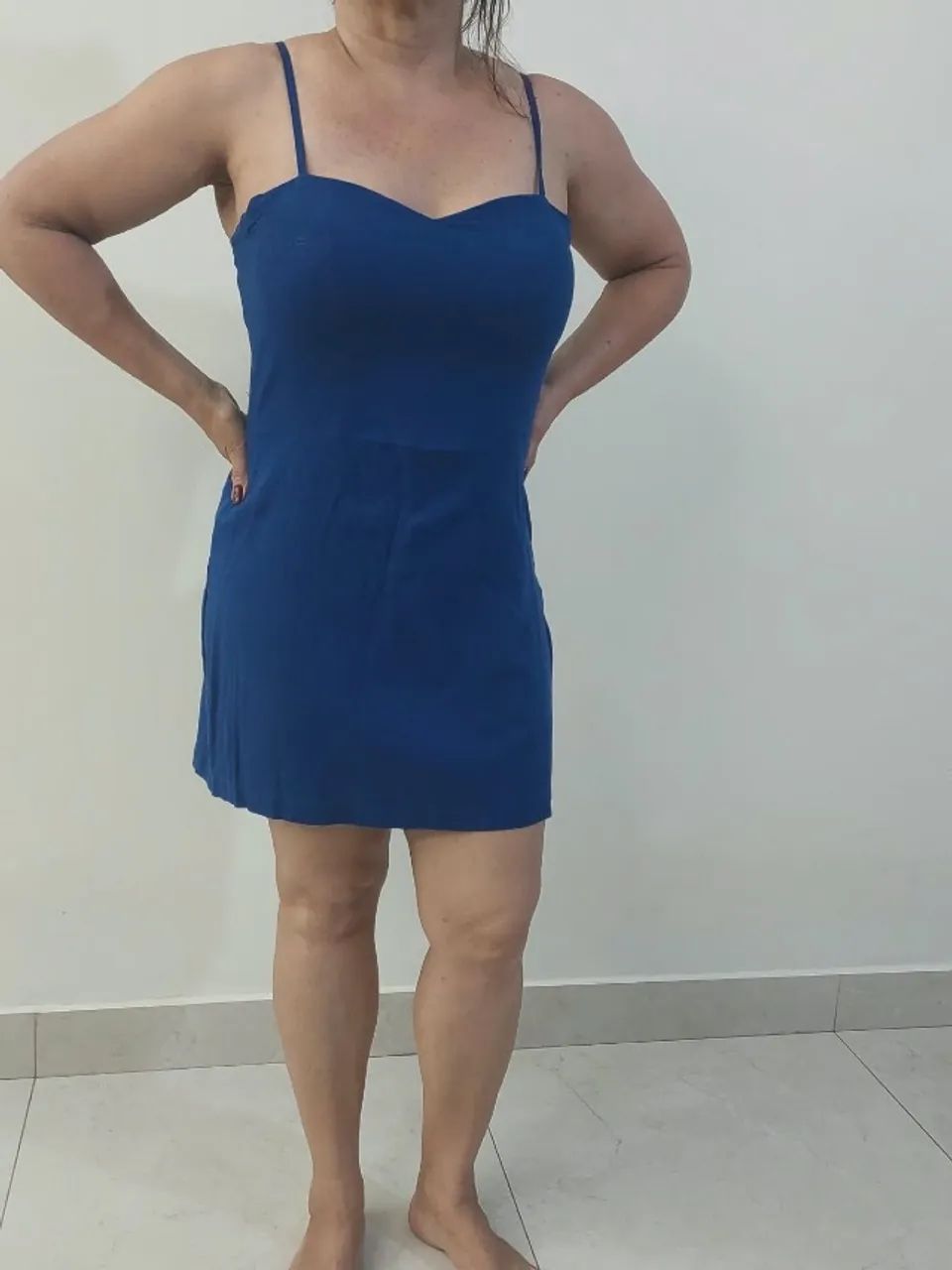 Vestido azul curto