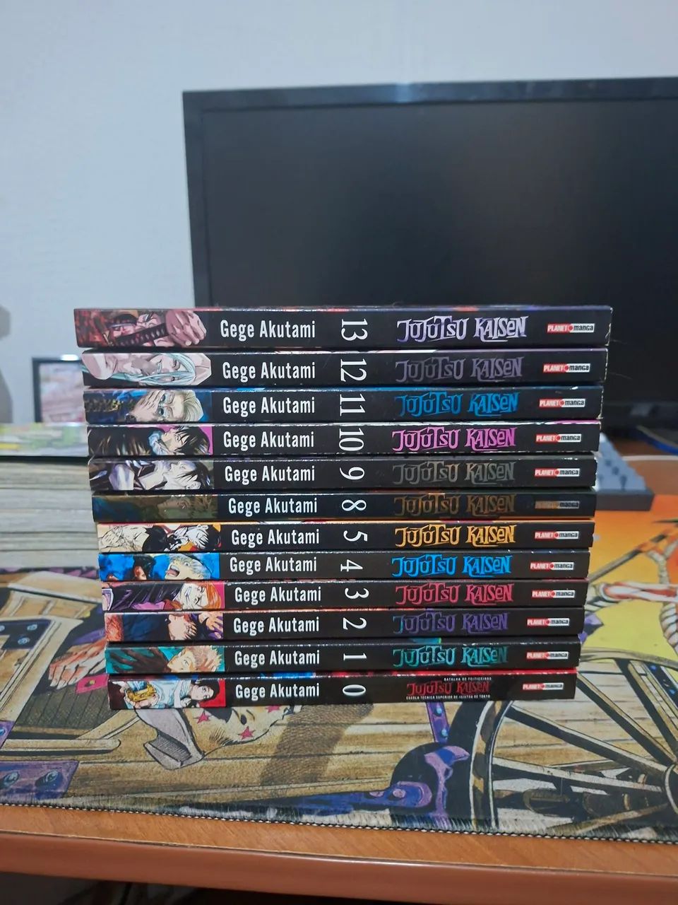 その他 Tomo Lote Mangás Jujutsu Kaisen - 12 Vols (0 ao 5 e 8 ao 13) - Com capa