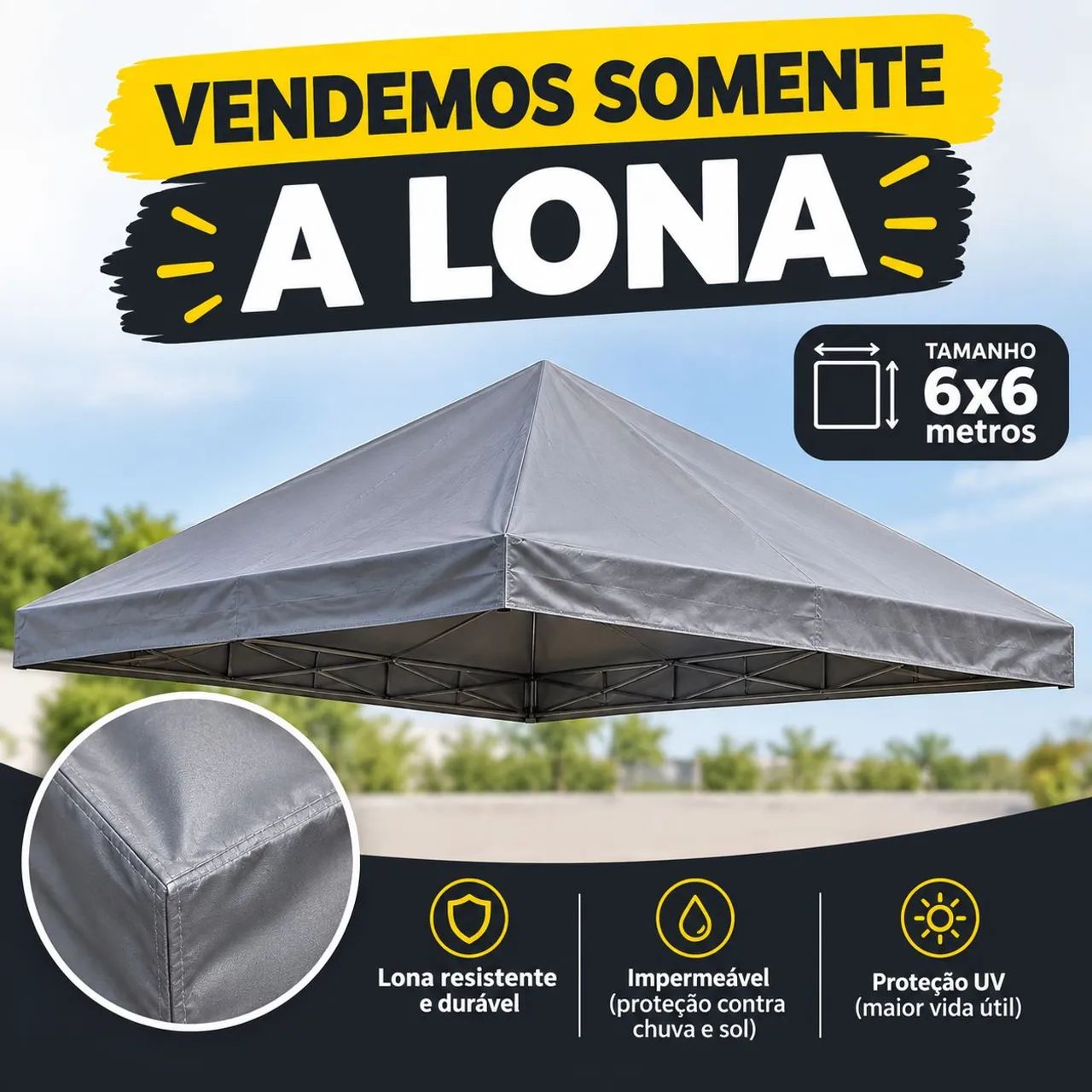 LONA 6x6 SEMINOVA SUPER RESISTENTE E DURÁVEL! 