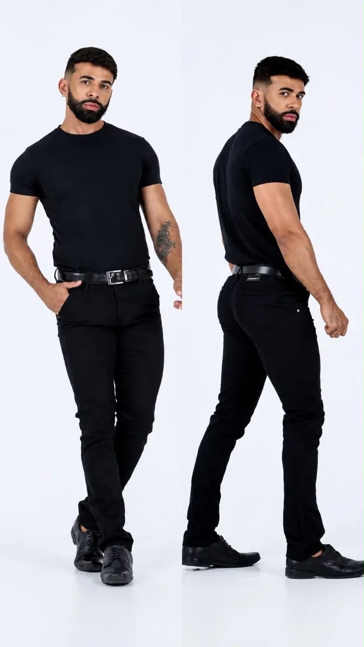 Calça brim sarja lycra masculina - Foto 4