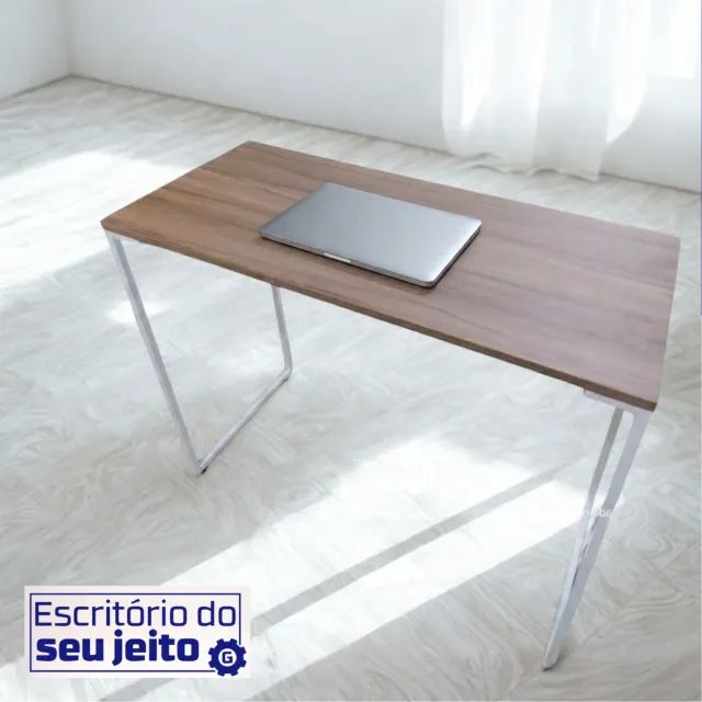 Escrivaninha NOVA Mesa de Escritório Industrial Multiuso para Notebook Computador Estudo - Foto 2