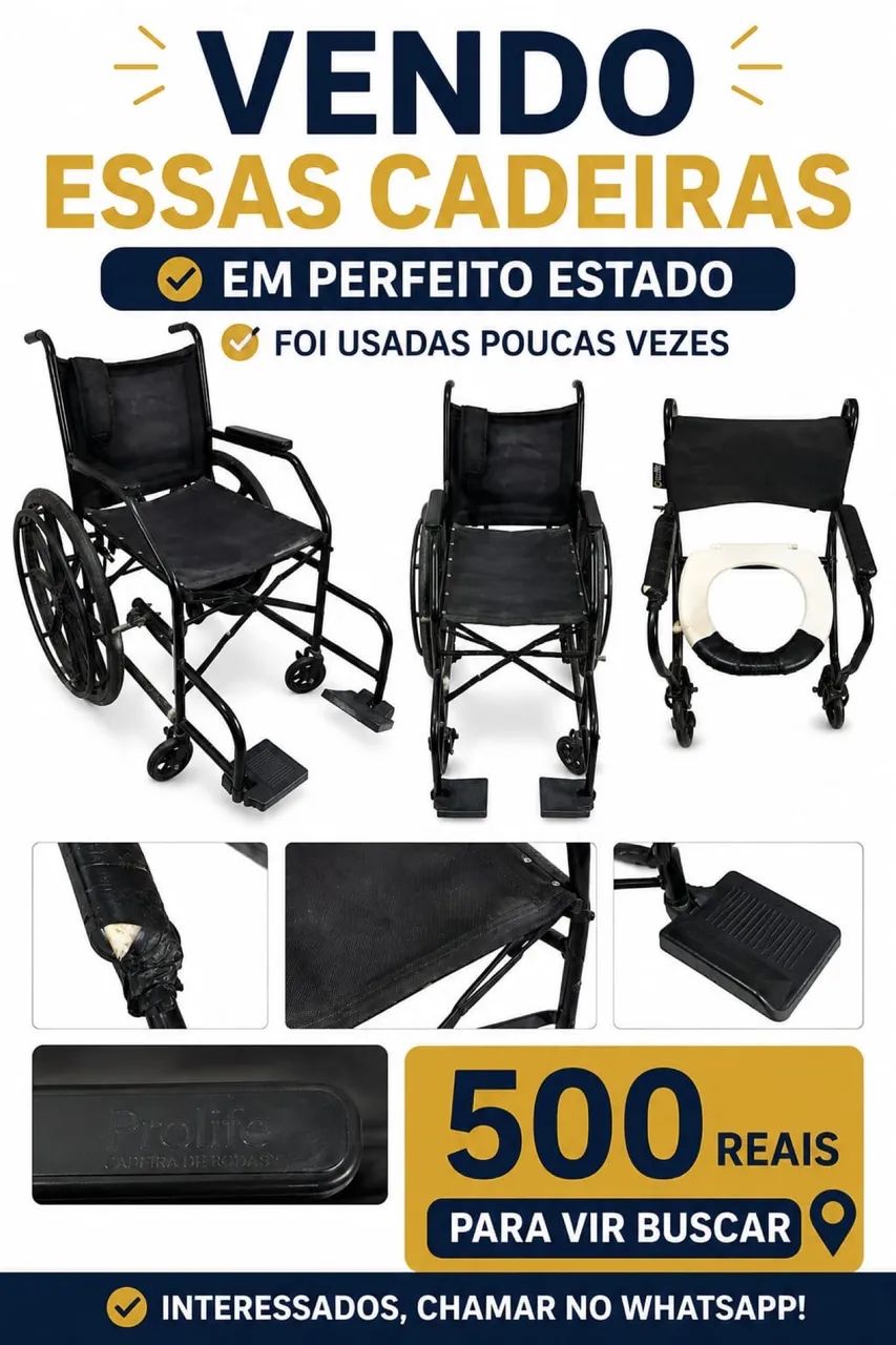 Cadeira de rodas e cadeira higiênica 