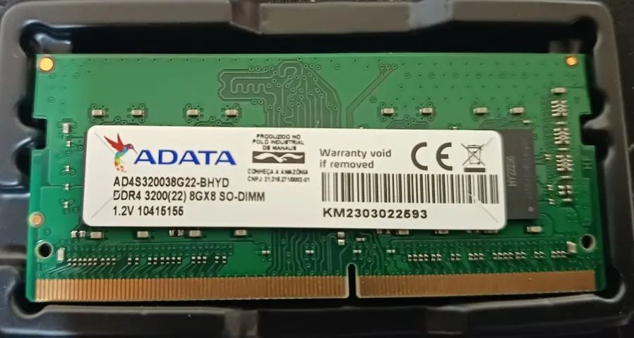 1 - Memória RAM  8GB 1 Adata DD4 3200