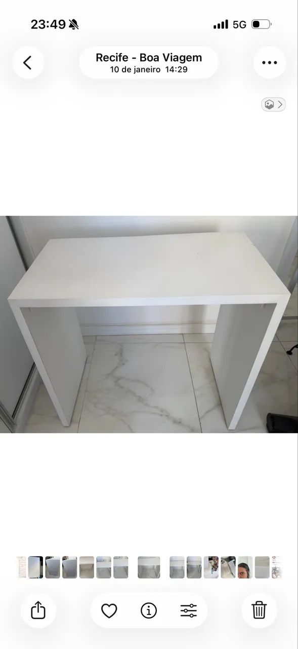 Mesa de Estudos / Escritório Branca - Compacta e Moderna - Foto 2