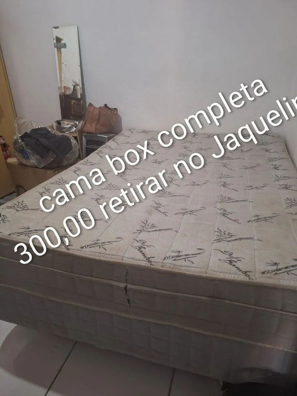 Cama box completa bege