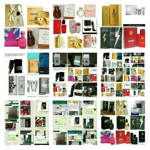 Perfumes originais embalagem de teste 
