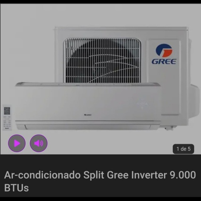 Ar-condicionado Inverter Gree 9milBTUs 
