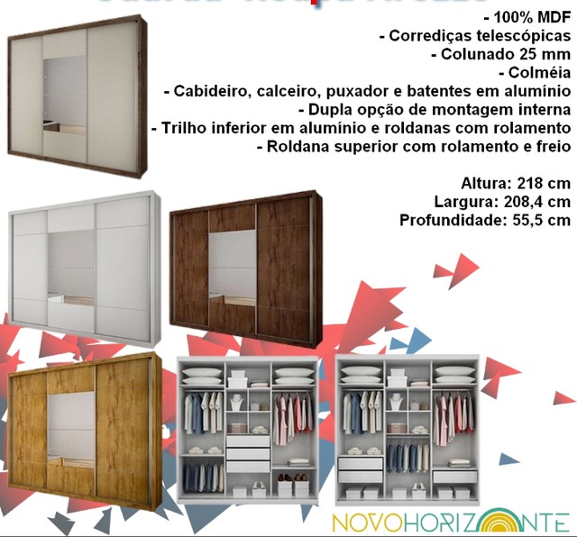 Quarto roupeiro casal 100% MDF - Foto 3