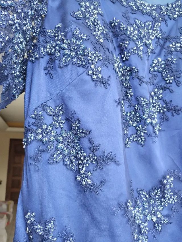 Vestido em tule bordado azul ? - Foto 3