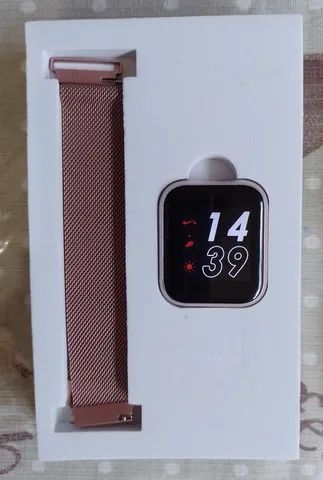 Smartwatch Relógio Inteligente Rosa Feminino -  Pulseira Extra