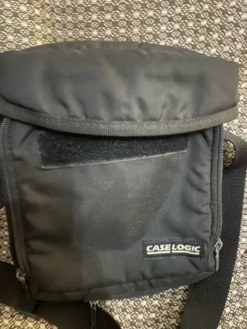 Bolsa acolchoada vintage Case Logic portátil CD player Walkman pacote com babá