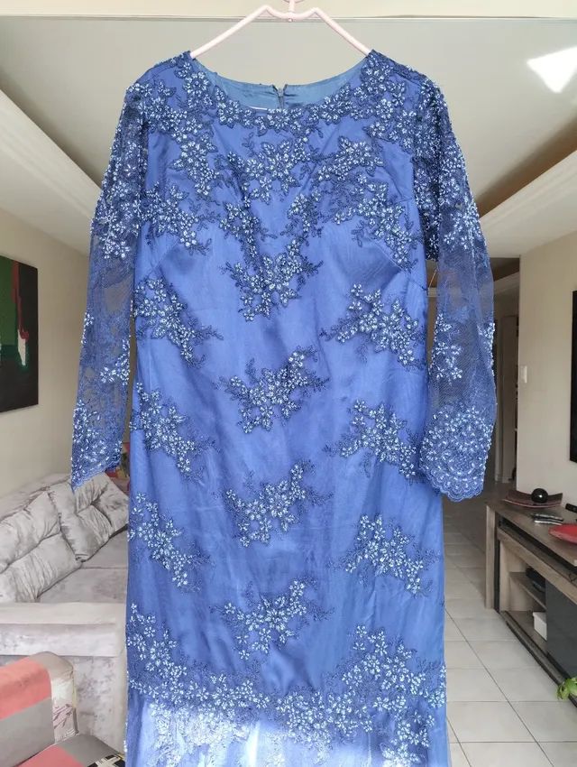 Vestido em tule bordado azul ? - Foto 4