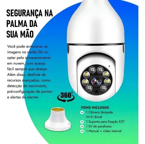Câmera Lâmpada 360° com Visão Panorâmica - Foto 2
