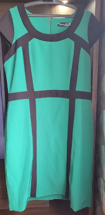 Vestido verde e preto GG