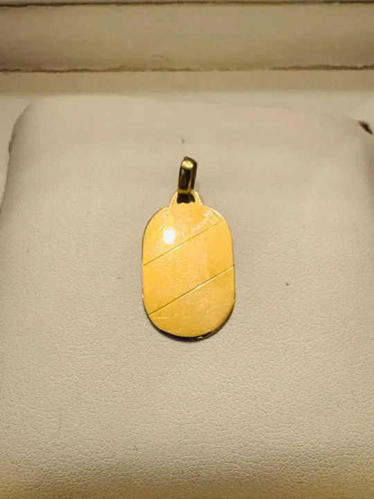 Pingente de Ouro 18k - Oval com Detalhes - Foto 2