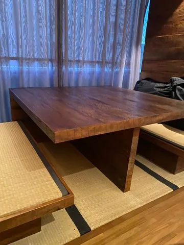 Mesa Quadrada em Madeira de Demolição - Foto 2